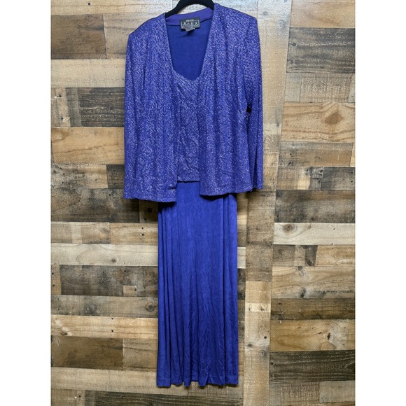 Alex Evenings Dresses & Skirts - Alex Evenings Petite 10P Purple Shimmer 3 Piece Maxi Skirt Jacket Formal Set
